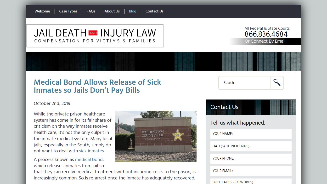 Medical Bond Allows Sick Inmates Release so Jails Don’t Pay Bills