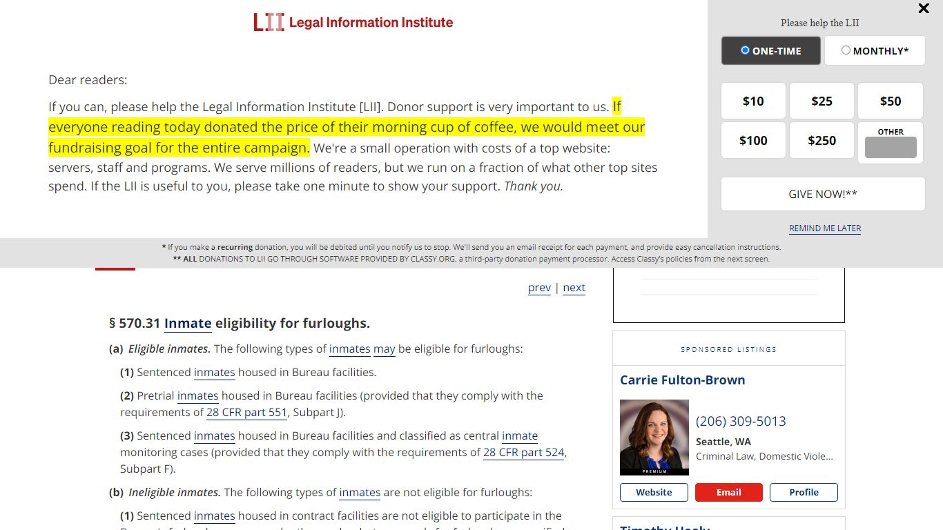 28 CFR § 570.31 - Inmate eligibility for furloughs.